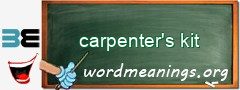 WordMeaning blackboard for carpenter's kit
